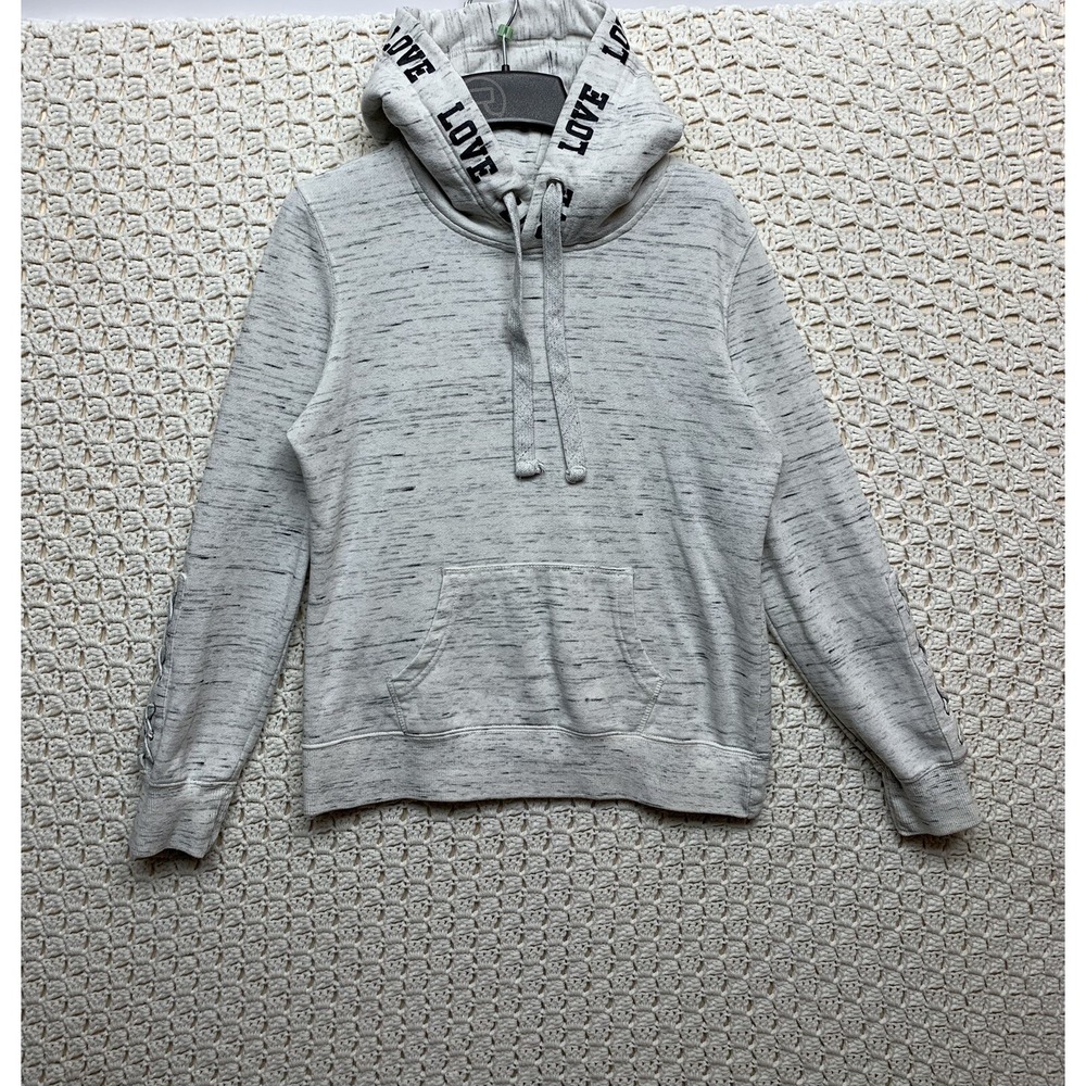 Reflex Women's Hoodie Size Medium Gray Spell out‎ Love Ultra Soft Pullover